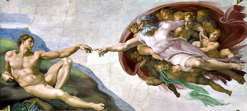 La Creación de Adán, fresco de la Capilla Sixtina obra de Miguel Ángel, Ciudad del Vaticano. (Dominio público)