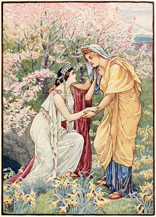 Deméter junto a su hija Perséfone. (Public Domain)