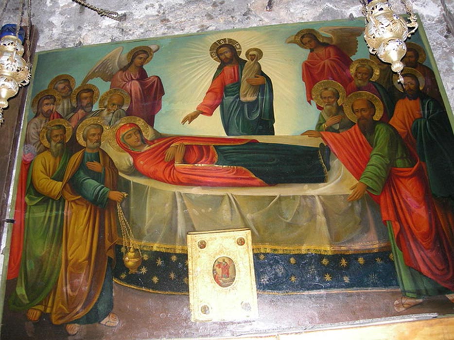 Icono de la Dormición de la Theotokos (Virgen María), Iglesia de la Dormición (Tumba de María), Jerusalén. (Public Domain)