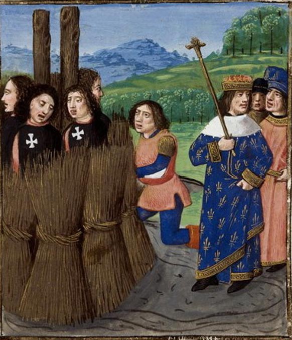 Templarios quemados en la hoguera. (Public Domain)