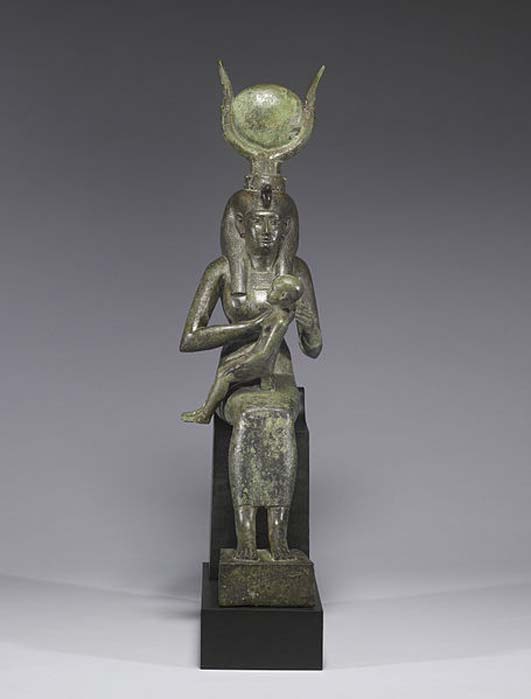 Isis con el niÃ±o Horus. (Dominio pÃºblico)