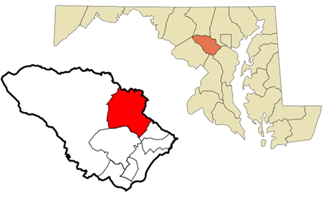 Localización geográfica de Ellicott City, Maryland (CC BY-SA 3.0)