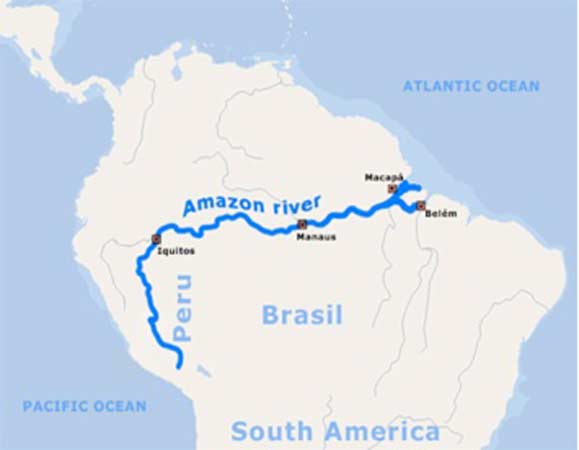 Mapa del río Amazonas (Imagen)