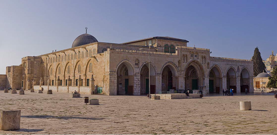 Fachadas norte y este de la mezquita de Al-Aqsa en el Monte del Templo, Ciudad Vieja de Jerusalén, Israel. (CC BY SA 3.0)