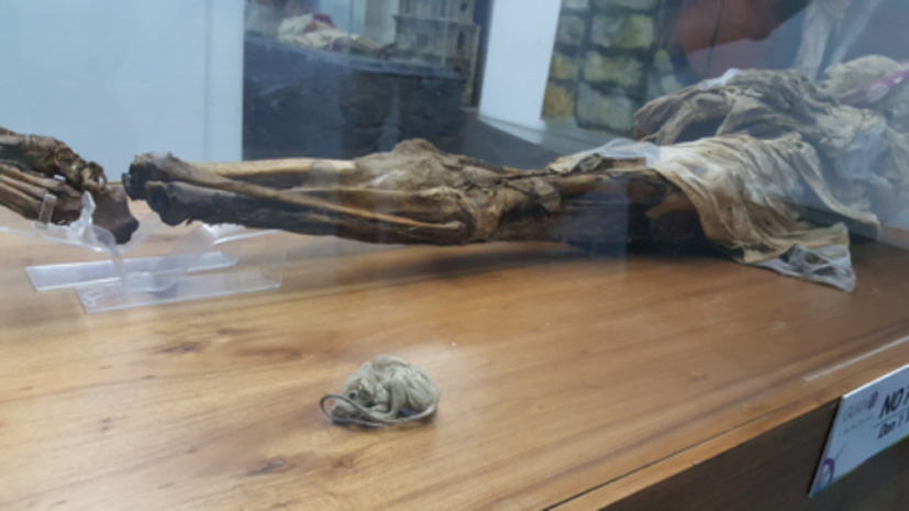 Momia de Guano y ratón momificado