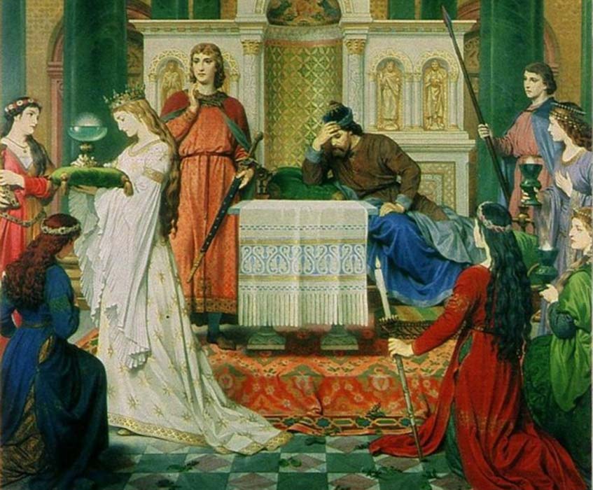 ‘Perceval y la doncella del Grial’, obra del pintor alemán del siglo XIX Ferdinand Piloty. (Revista Eco)