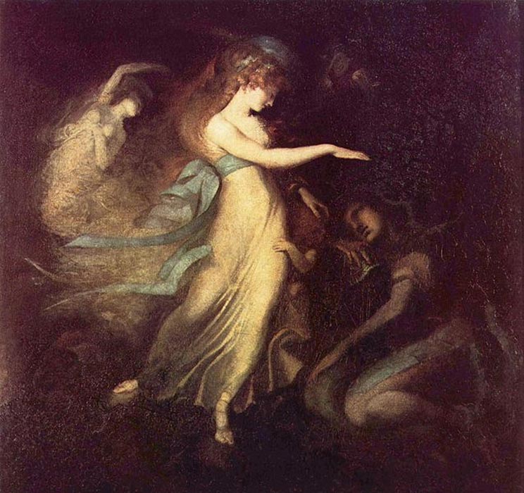 'Prince Arthur and the Queen of The Hadas' (vers 1788), huile d’Henry Fuseli. Domaine public