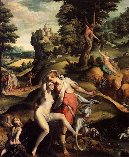 ‘Venus y Adonis’ (c. 1587), óleo de Bartholomeus Spranger. (Dominio público)