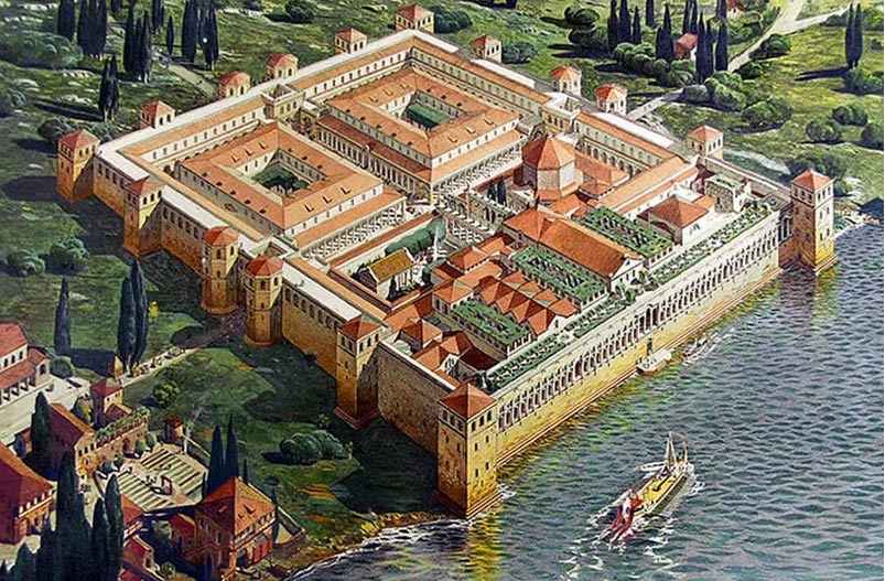 Representación artística del Palacio de Diocleciano, Croacia 