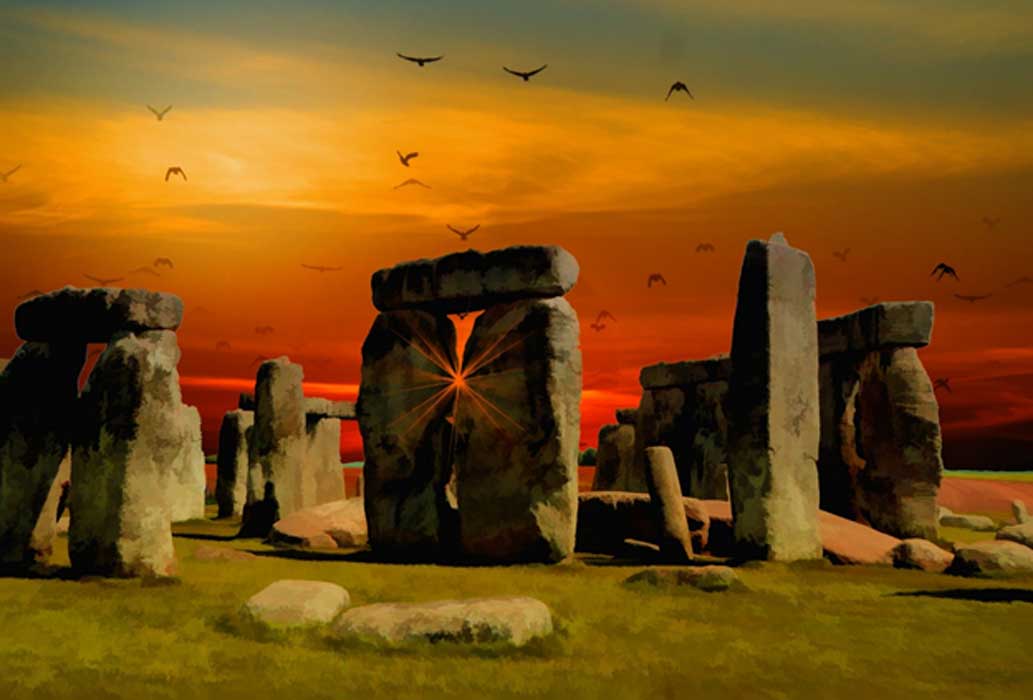 Portada - Atardecer en Stonehenge. Fuente: Dominio pÃºblico