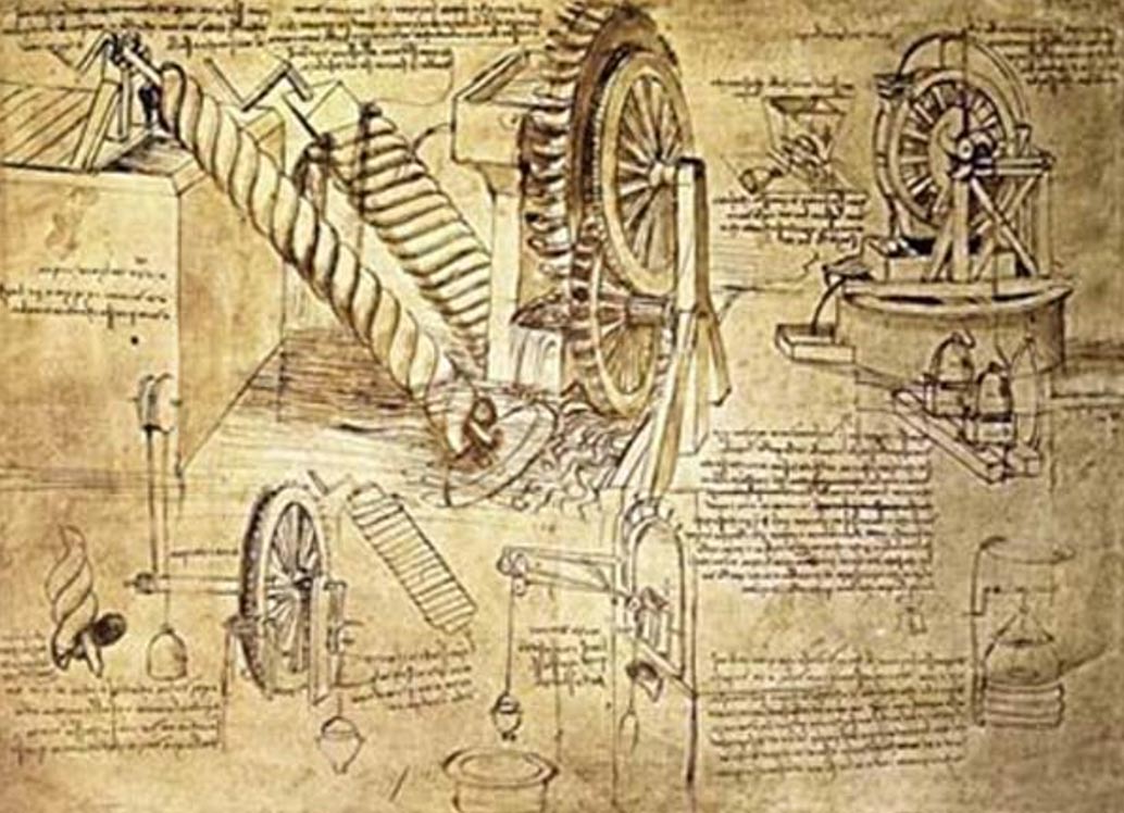 Bocetos de Invenciones por Leonardo da Vinci