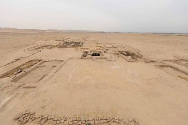 El sitio arqueológico en el cementerio de Gerza donde se descubrieron los raros retratos de momias. (Ministerio de Turismo y Antigüedades)