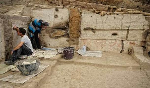 Casa en Çatalhöyük en excavación. (Scott Haddow)