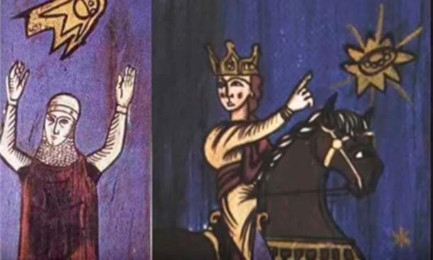 Estos tapices de dos cruzados datan del siglo XII. (RayLovesRomania / YouTube)