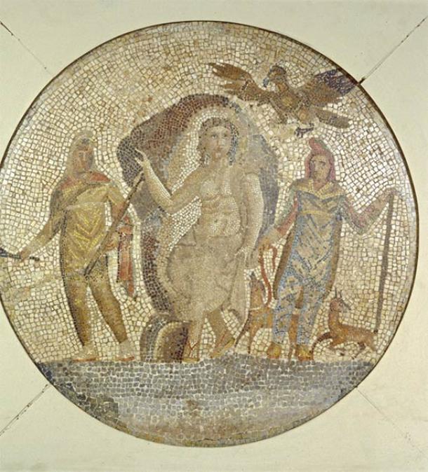 Fragmento de un mosaico con Mitra. (Museo de Arte Walters)